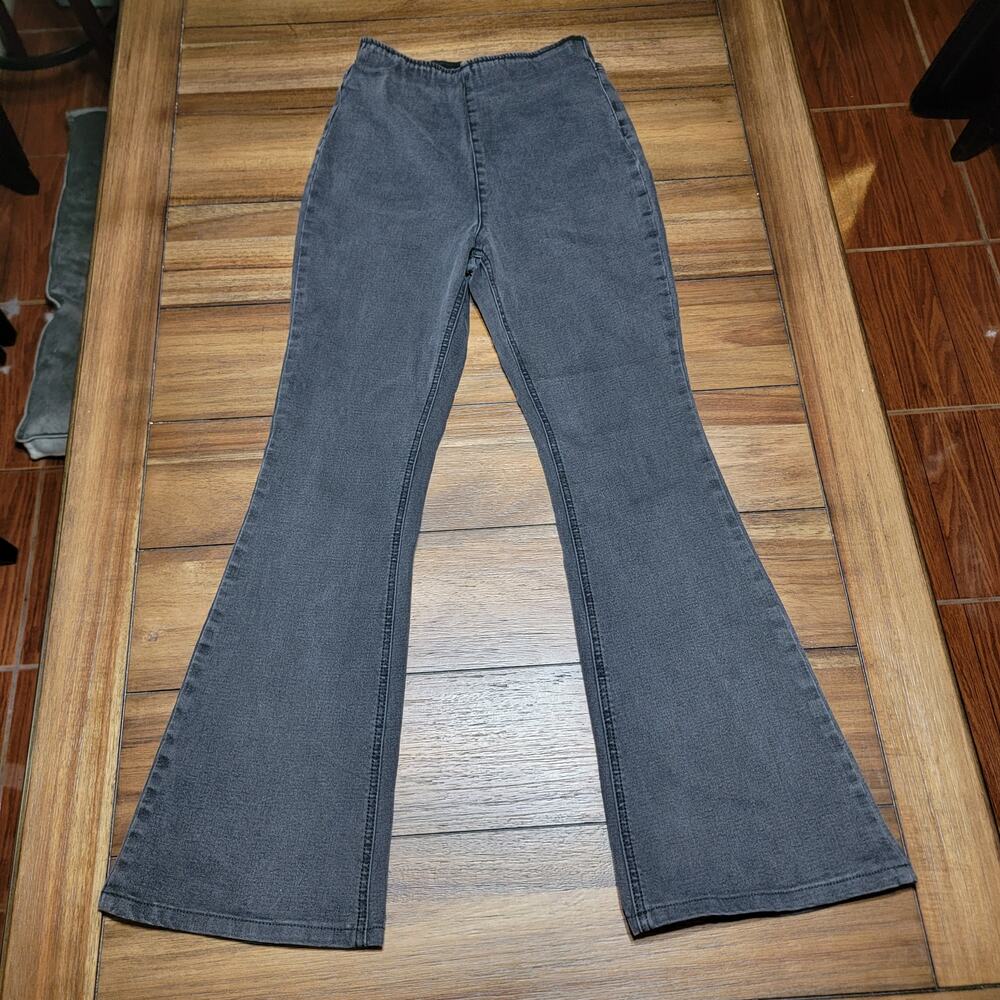 Knox Rose Black Denim Curvy Flare Jeans - Size Small